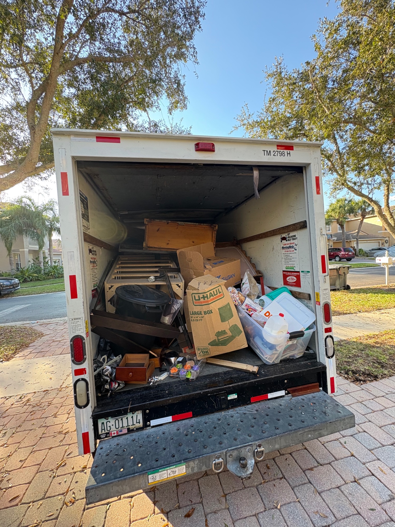 Full truck load of furniture, boxes and bins from a South Florida home cleanout